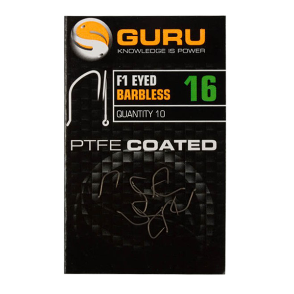 Guru F1 Eyed Hook Size 16 (Barbless/Eyed)