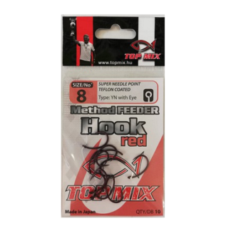 Top Mix Method Feeder Horog Vörös 8
