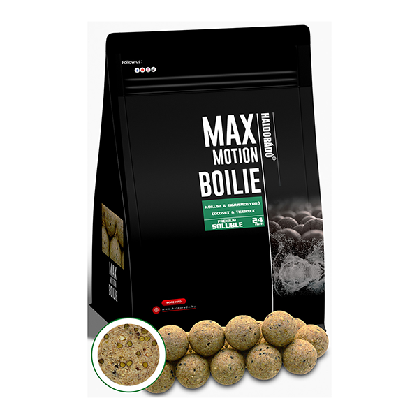 Haldorádó Max Motion Boilie Premium Soluble Kókusz & Tigrismogyoró 24mm – 800g